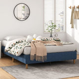 Metal Bed Frame Mattress Foundation Blue Single V264-BFS-207F-BLU-SL-1
