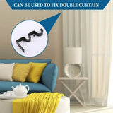 6 Pack Double Curtain Rod Brackets, Heavy Duty Metal Holders for 1 In and 5/8 In Rods, Black V1188-MS-721-230