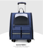 Blue 3-in-1 Pet Carrier Rolling Backpack with Collapsible Design V888-ELOSUNG10820