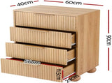 Artiss Queen Bed Frame and 2 Chest of Drawers Set, Boucle Upholstery Platform Bed BFRAME-G-DUNE-CDR-03-4DX2
