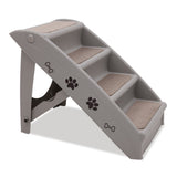 Furtastic Foldable Pet Stairs 50cm Dog Ladder Cat Ramp with Non-Slip Mat for Indoor and Outdoor PTS-EJE-433-GY