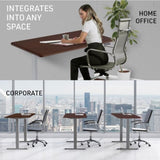 FORTIA Sit To Stand Up Standing Desk, 160x75cm, 72-118cm, Height Adjustable, 50kg Rated, Walnut V219-ADKSSTFO6WLSA