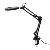 10X Magnifying Lamp with Clamp Black Adjustable Swivel Arm 3 Colors Mode USB 5V Stepless Dimming V1294-YM0901-3119230113211