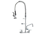Commercial Faucet with Pre-Rinse Sprayer, 36" Height, 8" Center, 12" Swing Spout, Wall Mount Kitchen V952-BGSYCXSLTBGSR39MKV0