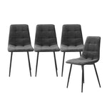 Levede 4x Dining Chairs Kitchen Velvet Grey CH1057-FL-4-GY