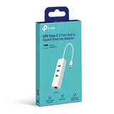 TP-Link UE330C USB 3.0 Type-C to Gigabit Ethernet Network Adapter with 3-Port USB 3.0 Type-A Hub V1202-V2-NWTL-UE330C