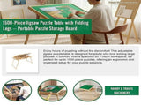 1500-Piece Jigsaw Puzzle Table with Folding Legs Portable Puzzle Storage Board V63-953291