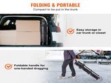 Foldable Utility Service Cart, 3 Shelf 165LBS Heavy Duty Plastic Rolling Cart with Lockable Wheels, V952-SXSYTCSXCDPM3XOD4V0