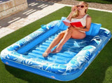 180x118CM Blue Deluxe Inflatable Suntan Tub & Floating Pool Lounger with Dual Integrated Cup Holders V888-ELOSUNG45715
