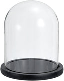 Glass Dome with Black Wooden Base - Clock Shaped Display Case - Home Decor - Desk Ornament V1258-DP02-BOL-433