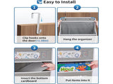 Grey Heavy Duty 5-Tier Over-The-Door Hanging Organizer - Space-Saving Storage with Clear Windows & V888-ELOSUNG32040