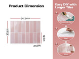 Artiss 3D Peel and Stick Wall Tiles Self Adhesive LinearGrid Backsplash 10 Sheets, Pink PST-614-PK