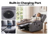 Artiss Power Lift Recliner Chair Massage and Heat for Elderly, Electric Sofa Reclining Chair RECLINER-A23-PU-GY-AB