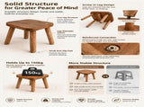 Versatile Solid Wood Small Stool and Mini Side Table with Rounded Square Top and Cylindrical Legs V1341-ZY-CDAYK5YM-L-BLACK