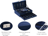 Velvet Jewelry Box with Lock - 3 Layers - Large Jewelry Organizer for Women - With Drawers & V1189-HB003WSRH00037