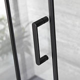 120-130cm Adjustable Wall to Wall Sliding Glass Shower Door in Black V63-846981