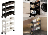 Slim Space Saver Rolling Cart, 4.7-Inch Wide Storage Organizer with Wheels for Bathroom, Laundry V1189-WXFWAL-20260326-02625