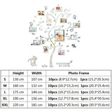 Wall Stickers Tree Photo Frame 3D Diy Mural Decals Arts Home Decoration For Bedroom, Living ROom, V1188-MS-227-1711
