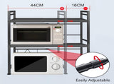 CARLA HOME 3-Tier Microwave Oven Rack with Adjustable Metal Kitchen Shelf Stand for Countertop LSB-36248