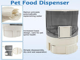 Pet Water Food Dispenser, 2 in 1 Large Capacity Translucent Automatic Cat Water Food Dispenser Pet V1369-AZ3-W-00875