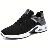 Men's Fashion Sneakers with Breathable Mesh and Cushioned Sole - Black - Size 7 V1106-M-SHOE-7290-BLAC-7AU7EU40