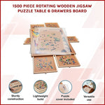 1500 Piece Rotating Wooden Jigsaw Puzzle Table 6 Drawers Board V63-849571