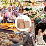 25pcs Bulk Kraft Paper Bags Gift Shopping Carry Craft Brown Retail Bag with Handles Au M V201-W12783477
