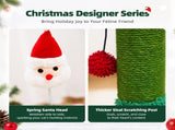 Christmas Candy Cane Cat Scratching Post - Durable Sisal, Plush Covered, Interactive Hanging Toy, V1341-ZY-ES3N3QGR
