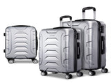 Wanderlite 3Set 20-24-28 Inch with TSA Lock Spinner Carry On Hard Shell Travel Suitcase LUG-ABS-BOS-3SET-SV