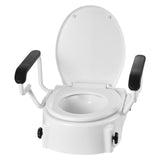 Raised Toilet Seat with Arms, 136.1 kg Load Capacity, 3-Level Adjustable Height, Widened Commode V952-FSSFSJGMTZDDNO6QU001V0