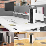 Pop Up Power Point 3 Socket Plug 2 USB Table Home Kitchen Desk Outlet V201-W12466449