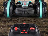 2.4Ghz Remote Control Gesture Sensor Toy Car Boat Truck 4WD Waterproof RC Amphibious Vehicle-Blue V1263-JX-7291