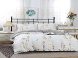 Reversible Design Queen Size White Duvet Quilt Cover Set V493-MQ-461A