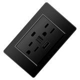 8pcs Wall Outlets Receptacles Electrical Outlet Concealed 118 Type USB C 2.1A Wall Outlet 15A V1294-YM0901-3113240235511
