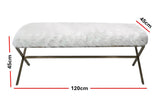 Interior Ave - Oxley Fur Bench - White & Gold V355-IA-B-OWG