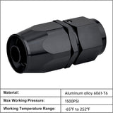 6AN Hose End Fitting Straight Swivel for CPE Braided Hose Black 4PCS V1258-DP02-WO-804