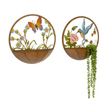 Set 2 Asst Dragonfly Butterfly Wall Planters 39cm V637-24854PLN
