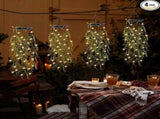 2Pack Solar Hanging Garden Lights, 66 LED Artificial Willow Leaf Solar String Lights Outdoor, V1107-112-45537-GRN-2PACK