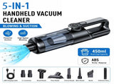 Black and Grey Cordless Handheld Vacuum Cleaner 17000Pa High Suction Portable Rechargeable 5 in 1 V888-ELOSUNG53390