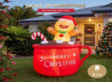 Jingle Jollys Christmas Inflatable Cup 1.8M Height LED Outdoor Decorations Illuminated XMAS-INF-GIN-CUP-6FT