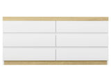 Artiss 6 Chest of Drawers Cabinet Dresser Table Tallboy Storage Bedroom White FUR-U-CDR-6D-WHWD-AB