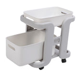 Rolling Utility Cart Multipurpose Large Capacity Drawer Design 2 Tier Mobile Utility Cart for V1294-YM0901-3117240113411