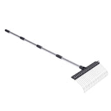 Rake for Leaves 22 Tines 16.3 Inch Wide Steel Wire Garden Rake with 5.2FT Long Handle for Lawn Yard V1294-YM0901-3111260001411