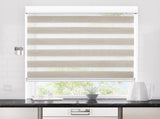 Marlow Blackout Zebra Roller Blind Curtains 180x210 Beige CD1015-180X210-WH