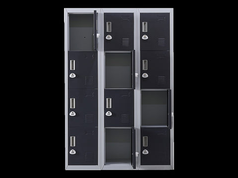 12-Door Locker for Office Gym Shed School Home Storage - 3-Digit Combination Lock V63-839031