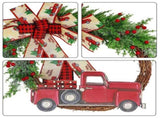 Red Truck Christmas Wreath Fall Wreath for Front Door Decorations for Farmhouse Autumns Harvest V1294-YM0714-10309808