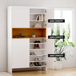 Artiss Shoe Rack Storage Cabinet 9 Tiers White FURNI-C-SHOE-180-WHWD-ABCD