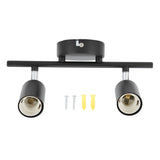 Flush Mount Ceiling Track Light Holder 2 Light Rotating Adjustable Lampholder for E27 Bulb LED Bulbs V1294-YM0703-3119230081411