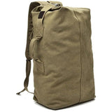 Khaki Vintage Canvas Backpack Large Capacity Rucksack for Travel and Hiking Rugged Retro Daypack for V888-ELOSUNG38498