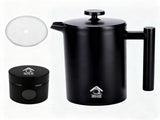 1000ml French Press Coffee Maker Coffee Container & Extra Filter Set V498-FRENCHPRESS1000BKSET